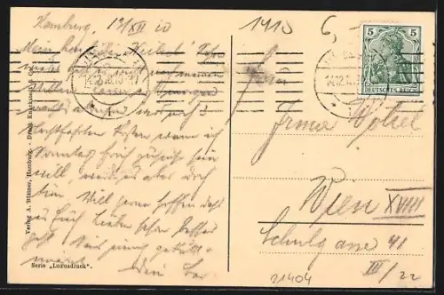 AK Hamburg, Blick auf das Rathaus