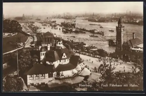 AK Hamburg-St.Pauli, St. Pauli Fährhaus, Hafen
