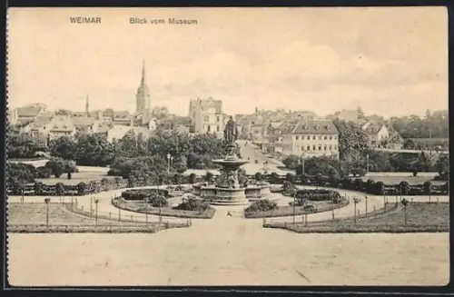 AK Weimar, Blick vom Museum