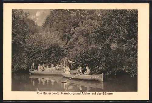 AK Walsrode, die Ruderboote Hamburg und Alster auf der Böhme