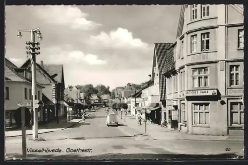 AK Visselhövede, Goethestrasse mit Hotel Deutsches Haus