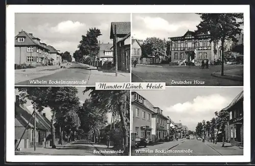 AK Munster /Lüneb. Heide, Hotel Deutsches Haus, Wilhelm Bockelmannstrasse, Breloherstrasse