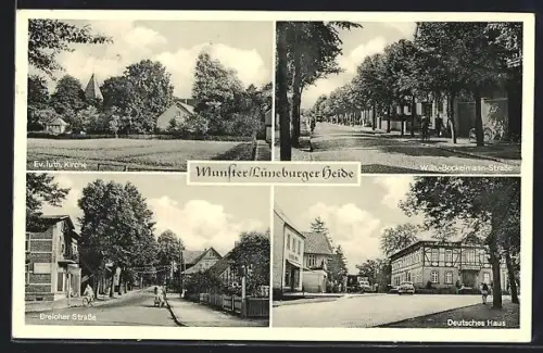 AK Munster /Lüneb. Heide, Hotel Deutsches Haus, Wilhelm Bockelmannstrasse, Breloherstrasse