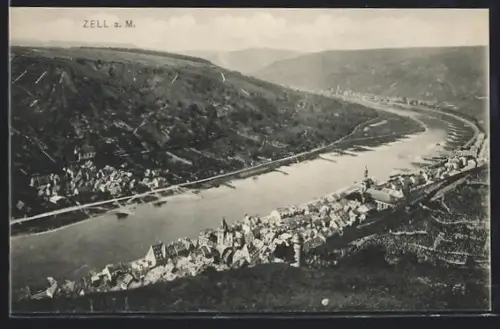 AK Zell a. M., Teilansicht mit Kirche