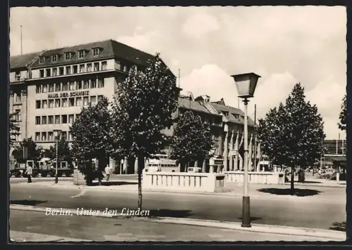 AK Berlin, Unter den Linden mit Haus der Schweiz