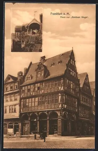 AK Frankfurt a. M., Haus zur Goldnen Waage