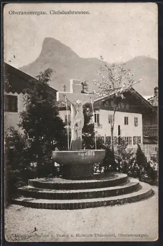 AK Oberammergau, Christusbrunnen