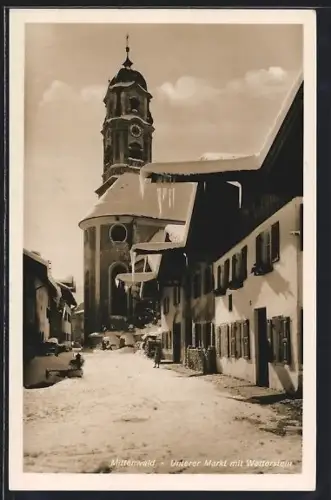 AK Mittenwald, Unterer Markt mit Wetterstein