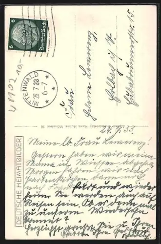 AK Mittenwald, Pfarrkirche mit Goethehaus