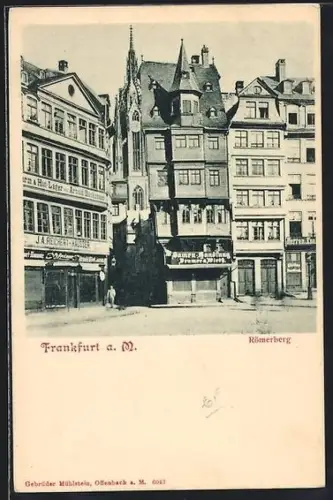AK Alt-Frankfurt, Römerberg mit Geschäften