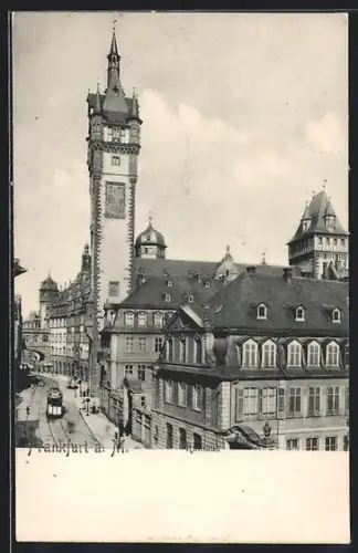 AK Alt-Frankfurt, Römer, Strassenbahn