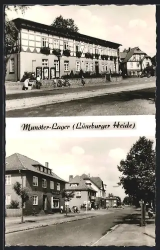AK Munster-Lager /Lüneburger Heide, Fachwerkhaus, Strassenansicht