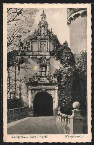 AK Wiesenburg /Mark, Schloss Wiesenburg, Hauptportal