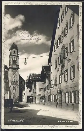 AK Mittenwald, Hotel Post und Gasthof Alpenrose