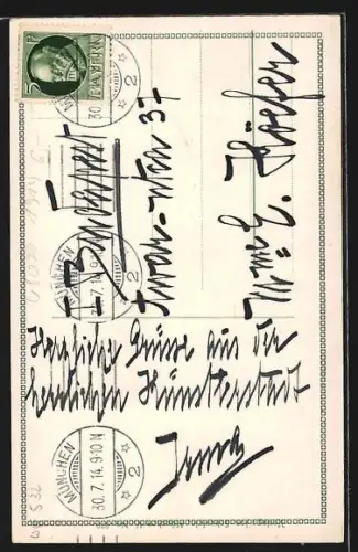 AK München, Rathaus, Marienplatz, Frauenkirche