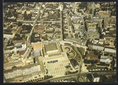 AK Gera, Luftaufnahme des Stadtzentrums