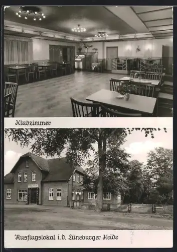AK Jeddingen /Rotenburg, Gasthof zum Bahnhof, Innen- und Aussenperspektive, Inh. Heinrich Marquart