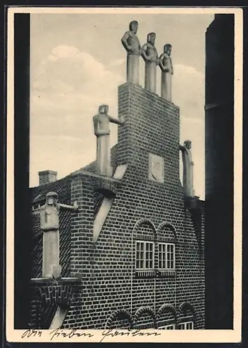 AK Bremen, Böttcherstrasse, Haus der Sieben Faulen