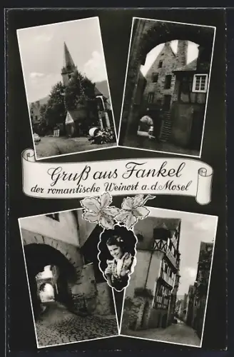 AK Fankel a. d. Mosel, Kirche, Stadttor, Fachwerkhäuser