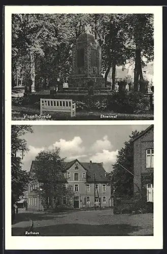 AK Visselhövede, Ehrenmal, Rathaus