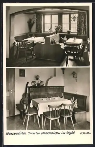 AK Oberstaufen im Allgäu, Winzerstüble Immler, Innenansichten