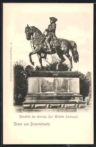 AK Braunschweig, Standbild des Herzogs Carl Wilhelm Ferdinand