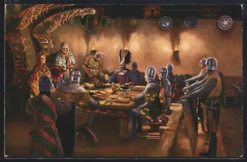 AK Nibelungen II, nach dem gleichnamigen Ufa-Film, An Etzels Tafel