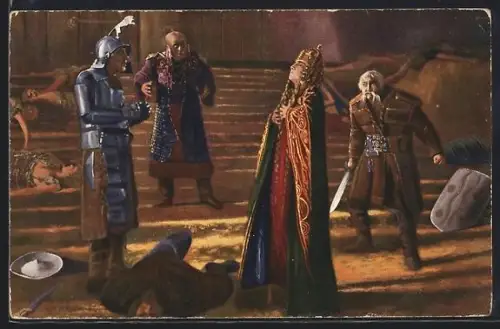 AK Nibelungen II, nach dem gleichnamigen Ufa-Film, Kriemhilds Ende