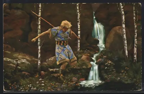 AK Nibelungen I, nach dem gleichnamigen Ufa-Film, Siegfrieds Tod