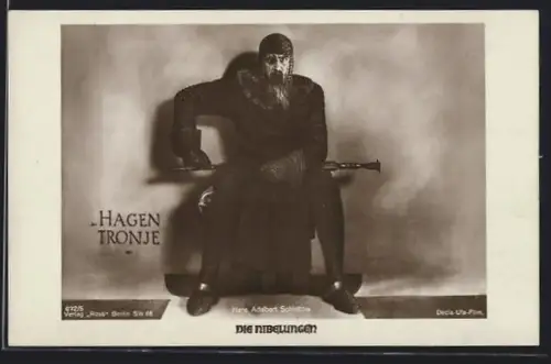 AK Die Nibelungen, Hans Adalbert Schlettow in seiner Rolle als Hagen von Tronje