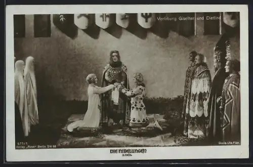 AK Die Nibelungen, II. Teil, Verlobung von Giselher und Dietlind