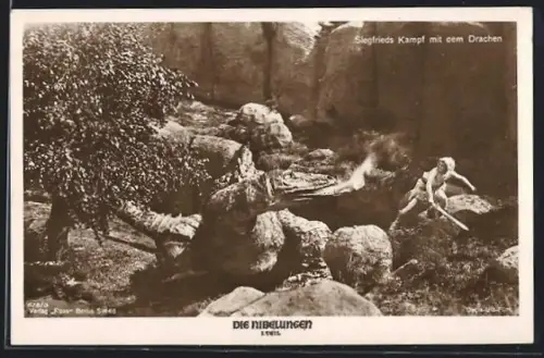 AK Die Nibelungen, 1. Teil, Siegfrieds Kampf mit dem Drachen