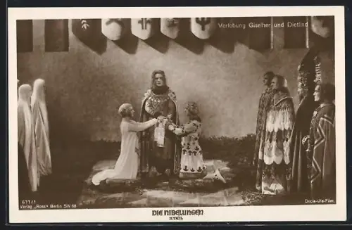 AK Die Nibelungen, II. Teil, Verlobung von Giselher und Dietlind
