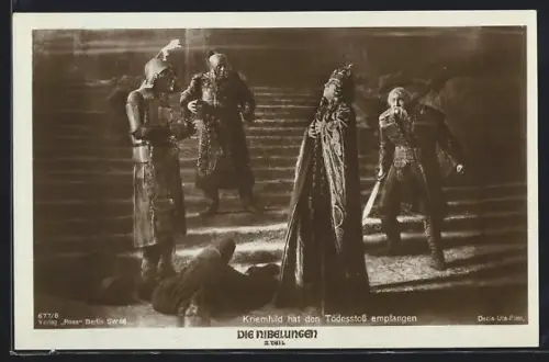 AK Die Nibelungen, 2. Teil, Kriemhild hat den Todesstoss empfangen