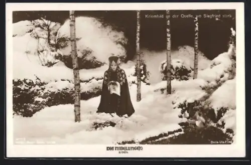 AK Die Nibelungen, II. Teil, Kriemhild an der Quelle, wo Siegfried starb
