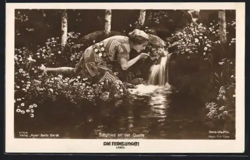 AK Film Die Nibelungen, Siegfried an der Quelle