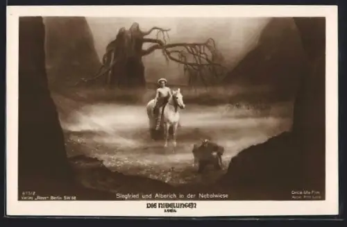 AK Die Nibelungen I. Teil, Siegfried und Alberich in der Nebelwiese