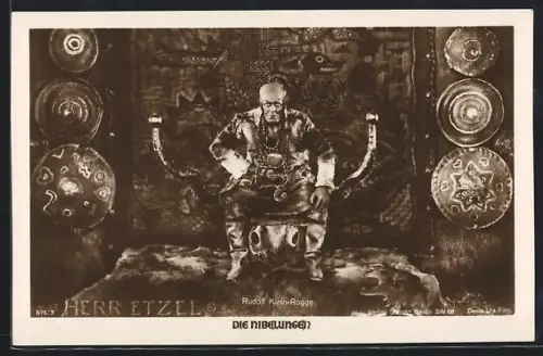 AK Die Nibelungen, Schauspieler Rudolf Klein-Rogge als Herr Etzel