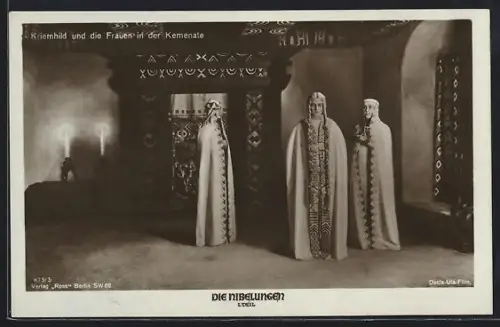 AK Die Nibelungen, I. Teil, Kriemhild mit den Frauen in der Kemenate