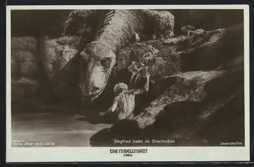 AK Die Nibelungen I. Teil, Siegfried badet im Drachenblut