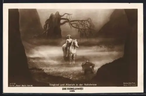 AK Die Nibelungen I. Teil, Siegfried und Alberich in der Nebelwiese