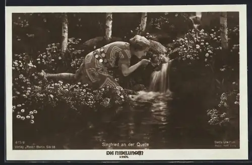 AK Film Die Nibelungen, Siegfried an der Quelle