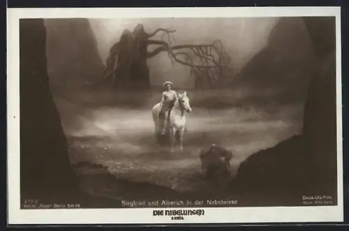 AK Die Nibelungen, 1. Teil, Siegfried und Alberich in der Nebelwiese