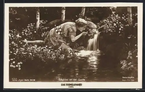 AK Film Die Nibelungen, Siegfried an der Quelle