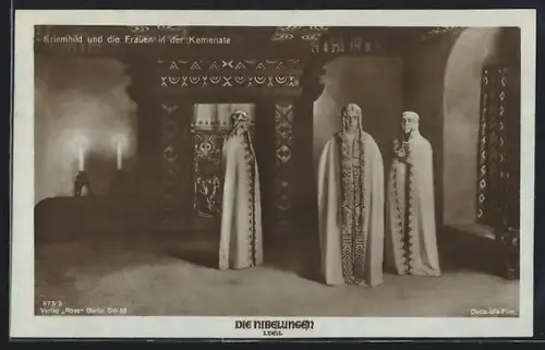 AK Die Nibelungen, I. Teil, Kriemhild mit den Frauen in der Kemenate