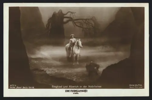 AK Die Nibelungen, 1. Teil, Siegfried und Alberich in der Nebelwiese