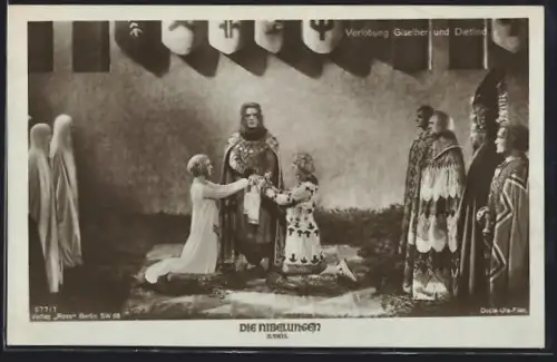 AK Die Nibelungen, 2. Teil, Verlobung Giselher und Dietlind