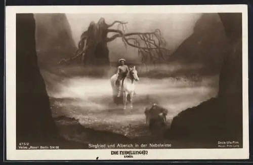 AK Die Nibelungen I. Teil, Siegfried und Alberich in der Nebelwiese
