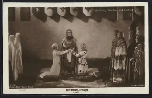 AK Die Nibelungen, Verlobung Giselher und Dietlind