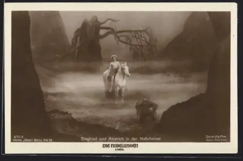 AK Die Nibelungen I. Teil, Siegfried und Alberich in der Nebelwiese